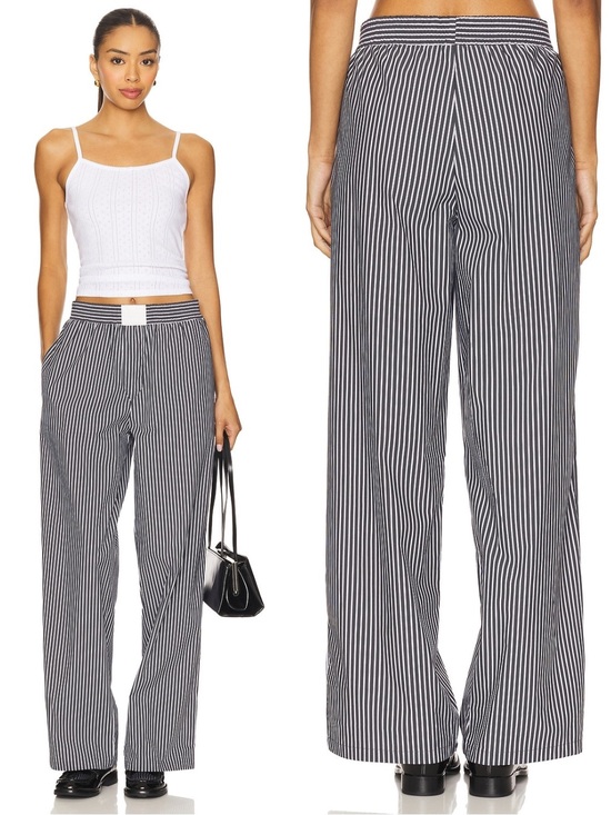 Lioness Pants - Lioness x Revolve Cobain Pant in Onyx Stripe